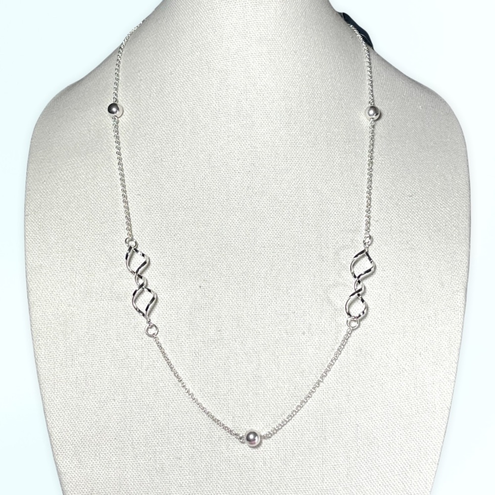 George Essentials Hypoallergenic Silver Tone Long Necklace